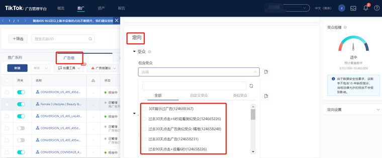 TikTok广告如何创建受众？